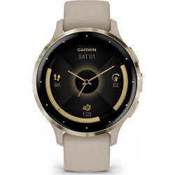 Garmin Montre sport Venu 3S French gray + Cream Gold