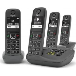 Gigaset A695A Quattro - 4 téléphones DECT sans Fil avec répondeur gris