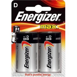 Energizer Max 2 piles 9V alcalines D/LR20 (lot de 4)