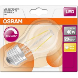 Osram ampoule LED Superstar Classic E27 4,5W (40W) blanc chaud (lot de 2)