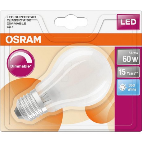 Osram ampoule LED Star Classic E27 6,5W (60W) blanc froid (lot de 2)