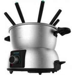 Fondue électrique cecotec fun gourmet fondue acier, 1000w, 8 fourchettes incluses