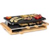 Klarstein tournedo appareil á raclette 1200 w, plaque en fonte d'aluminium, pour 8 personnes, décor bois GQ6-TournedoRacalett