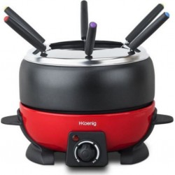 Auc3760124954203 Hkoenig alp1800 - fondue électrique 6 personnes - 2l - 800W - thermostat réglable 25°c a 190°c - caquelon amovi