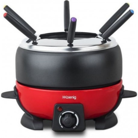 Auc3760124954203 Hkoenig alp1800 - fondue électrique 6 personnes - 2l - 800W - thermostat réglable 25°c a 190°c - caquelon amovi