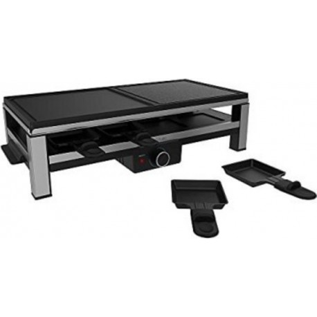 Raclette cecotec cheese&grill 12000 inox mixgrill noir, 2000W grille en pierre naturelle /alluminium