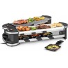 Klarstein tenderloin 50/50 - appareil á raclette & grill de table 1200 w, pierre naturelle blanche, 8 personnes
