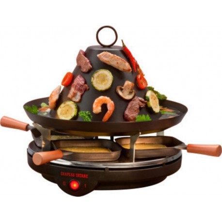 Electro electro Chapeau tartare électrique + raclette 4 poêlons 1200W - electro electro