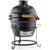 Klarstein barbecue kamado avec dôme en céramique ø 32cm - grille de cuisson inox ø 20cm - noir