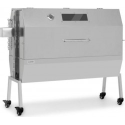 Klarstein sauenland pro xl suckling pig grill - rôtissoire à charbon de bois, broche rotative - argent