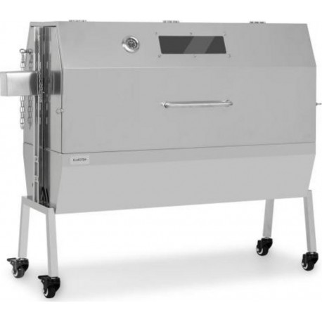 Klarstein sauenland pro xl suckling pig grill - rôtissoire à charbon de bois, broche rotative - argent