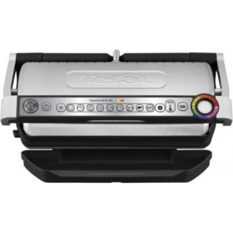 Tefal xl gc722d-optigrill xl inox/noir 2000 w une utilisation simple et intuitive-inclinaison des plaques de 7° facilite la r...