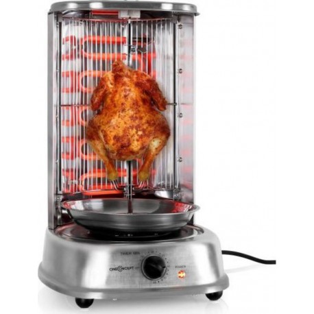 Oneconcept kebab master grill vertical 1800W - set de piques inclus GQ3-KEBAPMASTERSTEEL