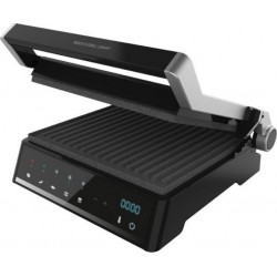 Grill électrique cecotec rock'ngrill smart acier, 2000w, plaques amovibles
