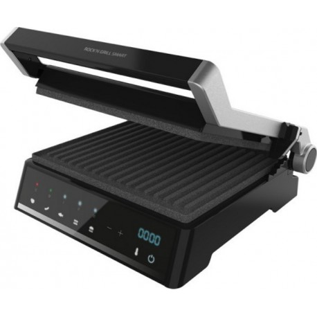 Grill électrique cecotec rock'ngrill smart acier, 2000w, plaques amovibles