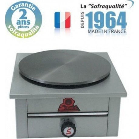 Crêpière gaz - 1 plaque - l 420xp 420 mm- sofraca