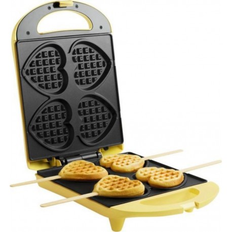 Bes8712184040865 Bestron gaufrier, pour réaliser des gaufres en forme de coeur piquées sur des bâtonnets, design rétro, 780 w, c