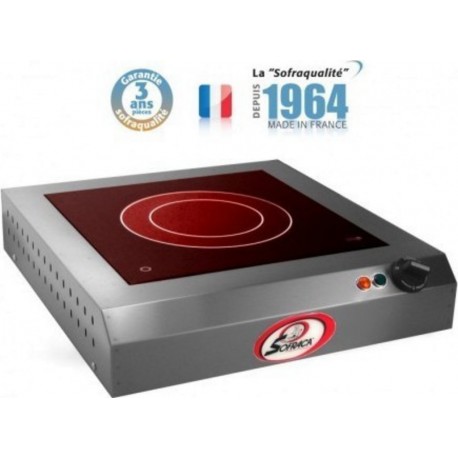 Réchaud vitrocéramique - 1 feu - diamètre 250 mm - sofraca - 440