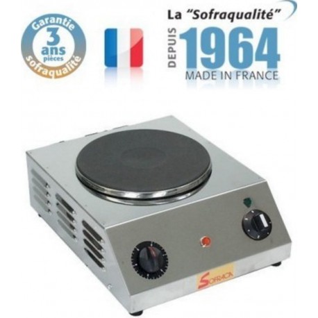 Réchaud electrique professionnel - 1 plaque 400 v - diamètre 300 mm - sofraca - 490