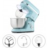 Klarstein bella elegance - robot de cuisine 1300w, bol mélangeur inox 5l, 6 vitesses - bleu
