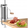 Giantex poussoir à saucisses viande 3l machine à saucisse remplissage de saucisse en acier inoxydable avec 4xtubes