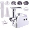Giantex hachoir à viande electrique, machine à saucisse 1200W en abs + alliage d'aluminium + acier allié, 3 lames, blanc
