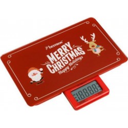 Bestron aks300c balance de cuisine - design merry christmas - rouge