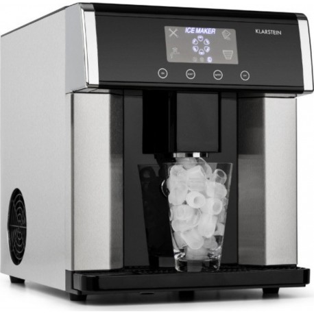 Klarstein eiszeit machine à glaçons 10 à 15kg /24h - 3 tailles de cubes - inox argenté