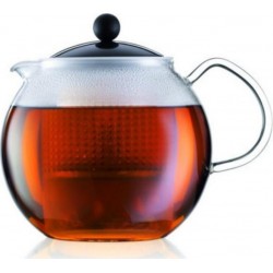 Bodum théiere a piston avec anse, couvercle et filtre assam 1,5 l noir et transparent BOD0727015118734