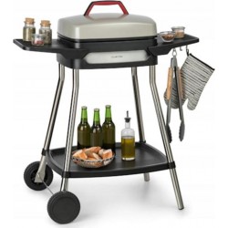 Klarstein gatsby grill électrique 2000W - table d'appoint - 4 pieds acier inox -nettoyage facile - beige & noir FRY2-GatsbyG-GR