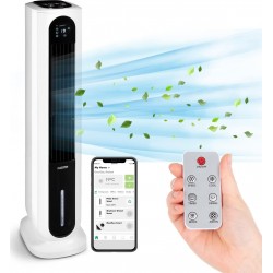 Klarstein Rafraîchisseur d'air Polar Tower Smart 85W - Blanc