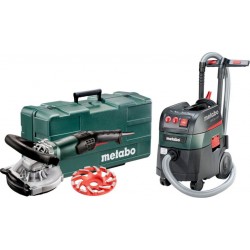 Metabo Set avec ponceuse de rénovation RSEV 19-125 RT + aspirateur tous usages ASR 35 L ACP metabo, Coffret