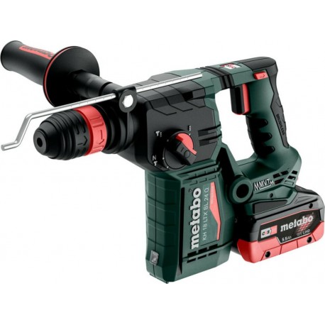 Metabo Marteau combiné sans fil KH 18 LTX BL 24 Qavec mandrin interchangeable Quick metaBOX 165 L 18V 2x5.5Ah LiHD + ASC 145