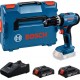 Bosch Perceuse-visseuse à percussion sans fil GSB 18V-25, 2xbatterie GBA 18V 2.0Ah dans L-BOXX