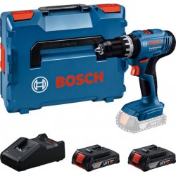 Bosch Perceuse-visseuse à percussion sans fil GSB 18V-25, 2xbatterie GBA 18V 2.0Ah dans L-BOXX