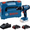 Bosch Perceuse-visseuse à percussion sans fil GSB 18V-25, 2xbatterie GBA 18V 2.0Ah dans L-BOXX