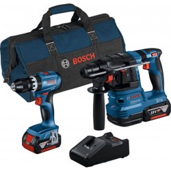 Bosch Kit Combo 2 pièces 18V : GSB 18V-45 + GBH 18V-22 + 2xbatterie 4.0Ah, chargeur rapide