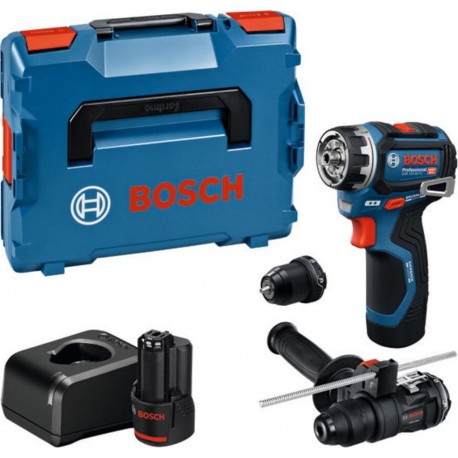 Bosch Visseuse GSR 12V-32 FC, 2x GBA 12V 2.0Ah, accessoires, poignée supplémentaire, profondeur, L-BOXX