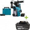 Makita DHR242RTJW Marteau combiné 18 Volt 5.0 AH Li-ion + DX06 extraction intégrée avec filtre Hepa
