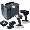 Panasonic EYC242PN2G Kit combiné perceuse à percussion Accu EY79A2 et clé à percussion EY75A8 sans balais au carbone 18 Volt 3.0