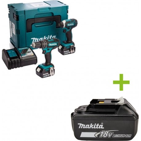 Makita DLX2131TJ - Perceuse sans fil DHP482 Clé à chocs sans fil DTD152 18 Volts 5.0 Ah Li-ion
