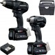 Panasonic EYC241LJ2G Ensemble combiné perceuse sans fil EY79A3 et clé à chocs EY76A1 18 Volts 5.0 Ah Li-ion dans Systainer