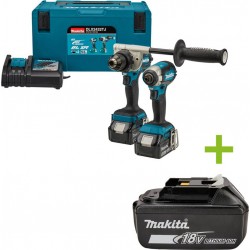 Makita DLX2432TJ Comboset - DDF486 Perceuse sans fil + DTD153 Clé à chocs 18V 5.0 AH Li-ion en Mbox