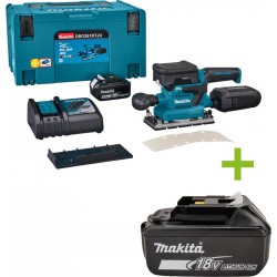 Makita DBO381RTJU Ponceuse orbitale Accu avec émetteur AWS 18V 5.0Ah Li-Ion