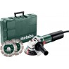 Metabo 610035510 WQ 1100-125 SET 1100 W 125 mm meuleuse d'angle + 2 disques diamantés en coffret