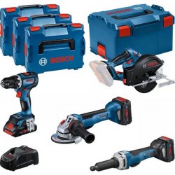 Bosch Bleu 0615990N3A 4 ToolKit 18V - 4 machines + 1xProCore 18V 4.0Ah + 2xProCore 18V 5.5Ah Comboset en L-Boxx
