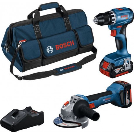 Bosch Bleu 0615A5007N Accutoolkit Combipack 18V GSR + GWS 2x GBA 18V 4.0 Ah et chargeur GAL 18V-40, GSR 18V-45, GWS 18V-8