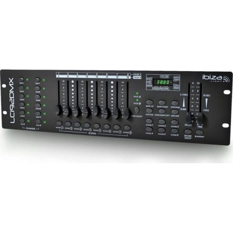 Ibiza Contrôleur USB Contrôleur DMX 192 canaux 12 effets lumi