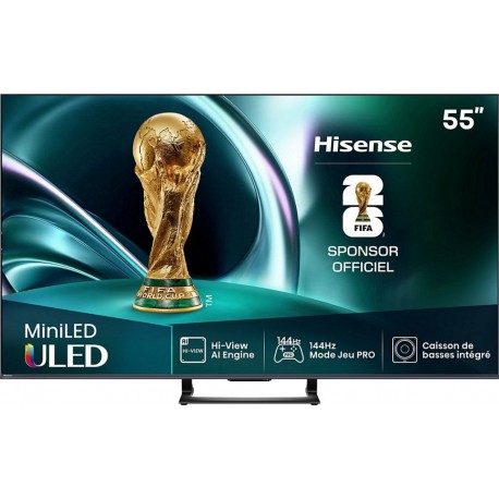 Hisense TV Mini Led 55U7Q 2025 - 55 pouces (139cm)
